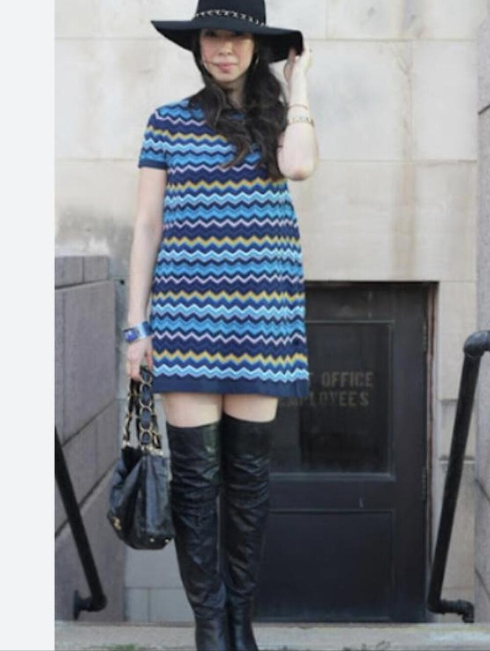 Target X Missoni Blue Multi Chevron Knit Mini Dress Size S
